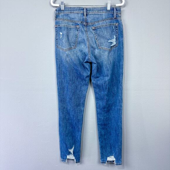 Frame Denim Le Boy Jeans Beckham Wash Size 27 Distressed Ankle High Rise Denim - Picture 6 of 13